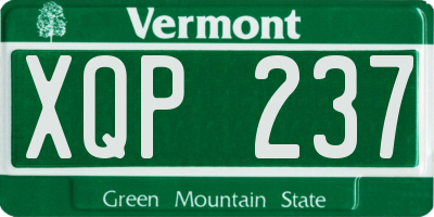 VT license plate XQP237