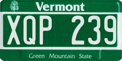 VT license plate XQP239