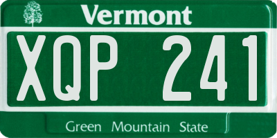 VT license plate XQP241