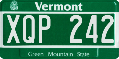 VT license plate XQP242