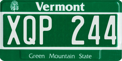 VT license plate XQP244