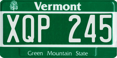 VT license plate XQP245