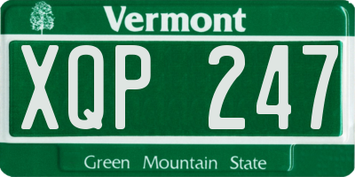 VT license plate XQP247