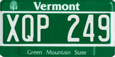 VT license plate XQP249