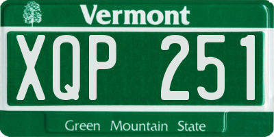 VT license plate XQP251