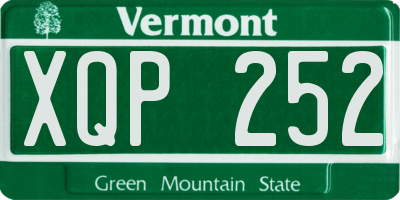 VT license plate XQP252