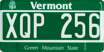VT license plate XQP256