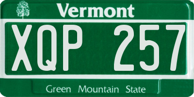 VT license plate XQP257