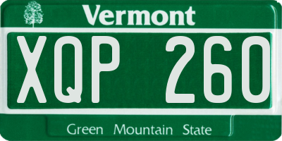 VT license plate XQP260