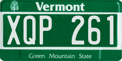 VT license plate XQP261