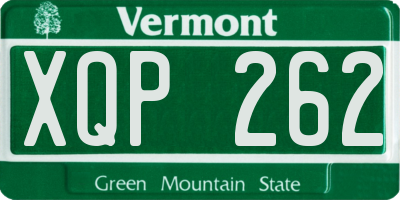 VT license plate XQP262