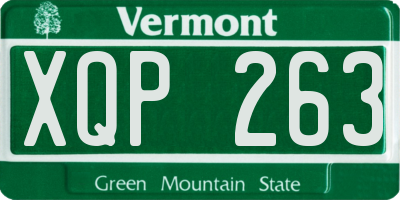 VT license plate XQP263