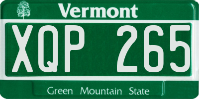 VT license plate XQP265