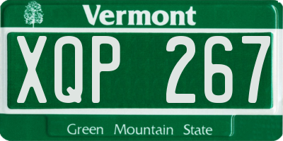 VT license plate XQP267