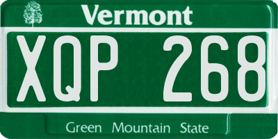 VT license plate XQP268