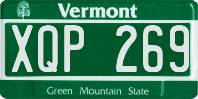 VT license plate XQP269