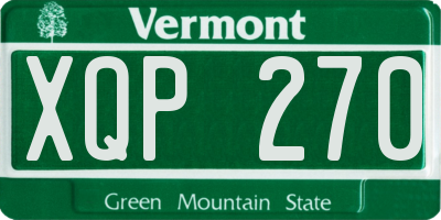 VT license plate XQP270