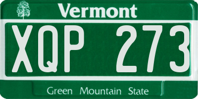 VT license plate XQP273