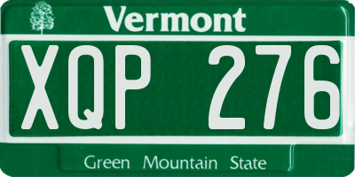 VT license plate XQP276