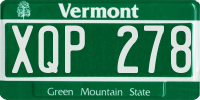 VT license plate XQP278