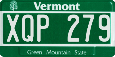 VT license plate XQP279