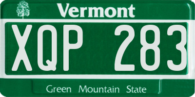 VT license plate XQP283