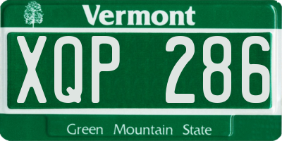 VT license plate XQP286