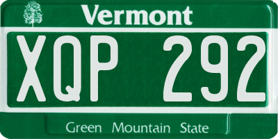 VT license plate XQP292