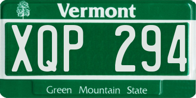 VT license plate XQP294
