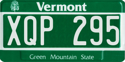 VT license plate XQP295