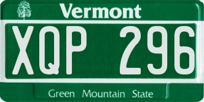 VT license plate XQP296