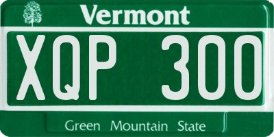 VT license plate XQP300
