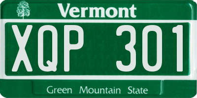 VT license plate XQP301