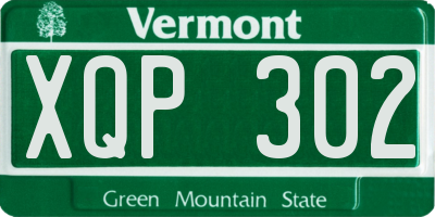 VT license plate XQP302