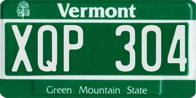 VT license plate XQP304