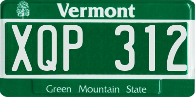 VT license plate XQP312