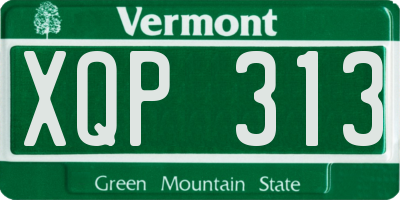 VT license plate XQP313