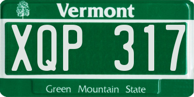 VT license plate XQP317