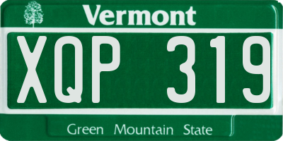 VT license plate XQP319
