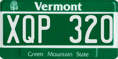 VT license plate XQP320