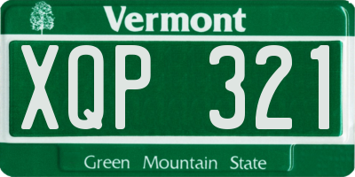 VT license plate XQP321