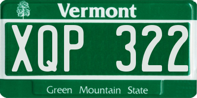 VT license plate XQP322