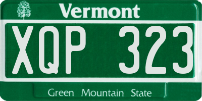 VT license plate XQP323