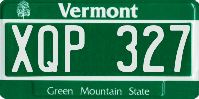 VT license plate XQP327