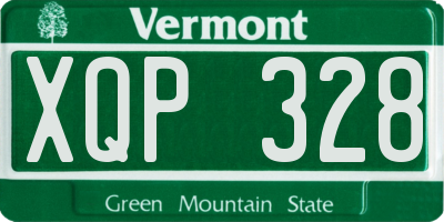 VT license plate XQP328