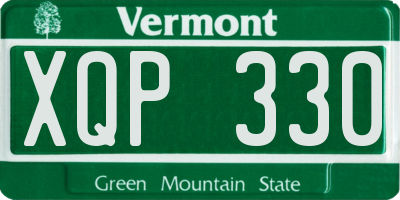 VT license plate XQP330