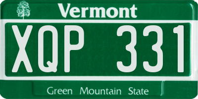 VT license plate XQP331
