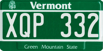 VT license plate XQP332