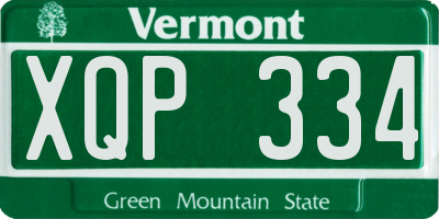 VT license plate XQP334