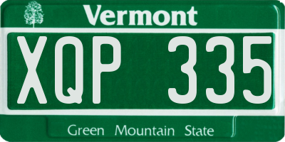 VT license plate XQP335